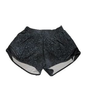 Lululemon Hotty Hot Shorts Size 4 Black with Splatter Print